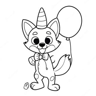 Funtime Foxy With Balloons Coloring Page 49573-39709