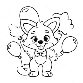 Funtime Foxy With Balloons Coloring Page 49573-39710