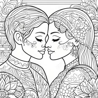 Intricate Sugar Skull Couple Coloring Page 49603-39729