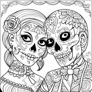 Intricate Sugar Skull Couple Coloring Page 49603-39731