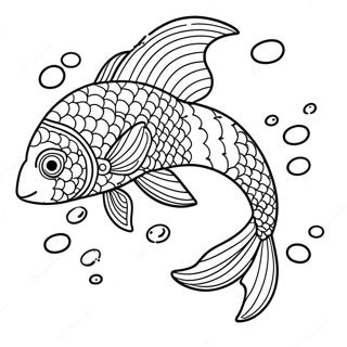 Slippery Fish Swimming In Water Coloring Page 49612-39735