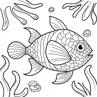 Colorful Slippery Fish Underwater Scene Coloring Page 49613-39741