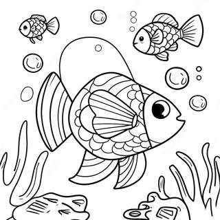 Colorful Slippery Fish Underwater Scene Coloring Page 49613-39742