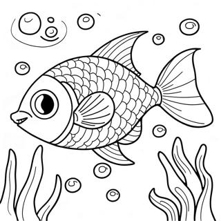 Colorful Slippery Fish Underwater Scene Coloring Page 49613-39744