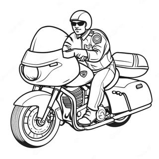 Cool Police Motorcycle In Action Coloring Page 49683-39803