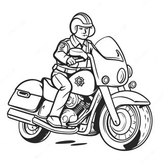 Cool Police Motorcycle In Action Coloring Page 49683-39804