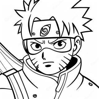 Kakashi With Sharingan In Action Coloring Page 49703-39810