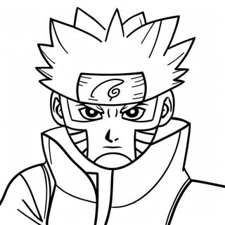 Kakashi With Sharingan In Action Coloring Page 49703-39811