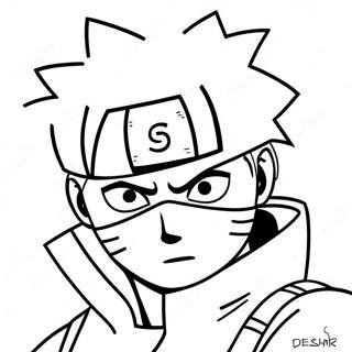 Kakashi With Sharingan In Action Coloring Page 49703-39812