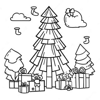 Minecraft Christmas Tree Coloring Page 49712-39819