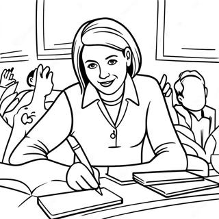 School Counselor Helping Students Coloring Page 49732-39831