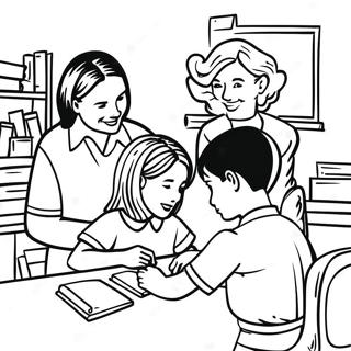 School Counselor Helping Students Coloring Page 49732-39832