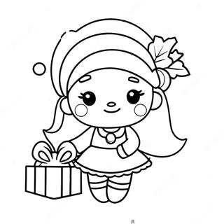 Cute Christmas Girl Coloring Pages