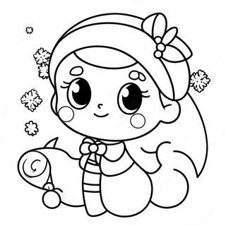 Cute Christmas Girl Coloring Page 49742-39838