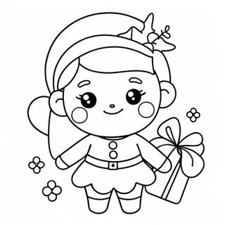 Cute Christmas Girl Coloring Page 49742-39839