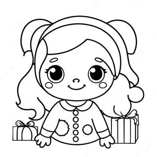 Cute Christmas Girl Coloring Page 49742-39840