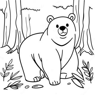 Black Bear In A Forest Coloring Page 49782-39866