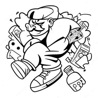 Hip Hop Graffiti Coloring Page 49792-39874