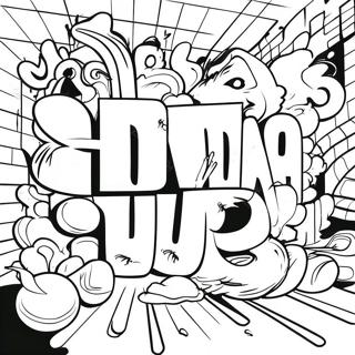 Colorful Hip Hop Graffiti Wall Coloring Page 49793-39881