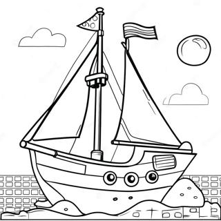 Colorful Lego Sailboat Coloring Page 49823-39905