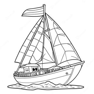 Colorful Lego Sailboat Coloring Page 49823-39906