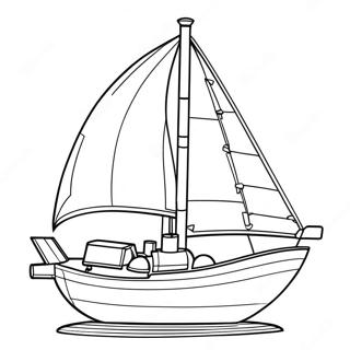 Colorful Lego Sailboat Coloring Page 49823-39907