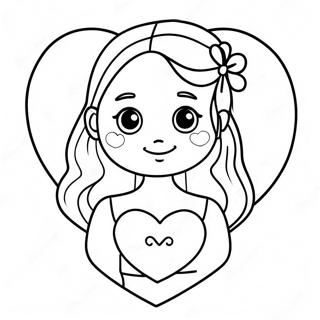 Sweet Daughter With Heart Coloring Page 49833-39909