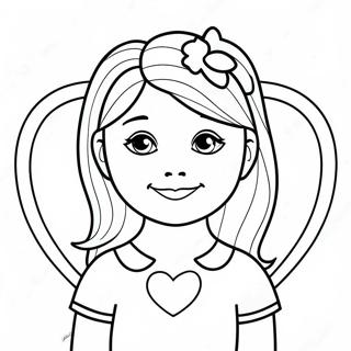 Sweet Daughter With Heart Coloring Page 49833-39910