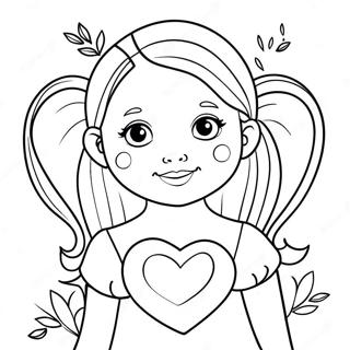 Sweet Daughter With Heart Coloring Page 49833-39911