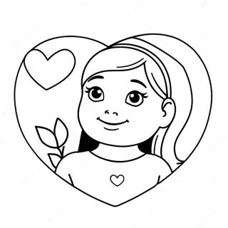 Sweet Daughter With Heart Coloring Page 49833-39912