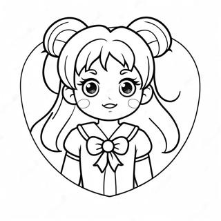 Cute Sailor Venus With Heart Accessories Coloring Page 49863-39939