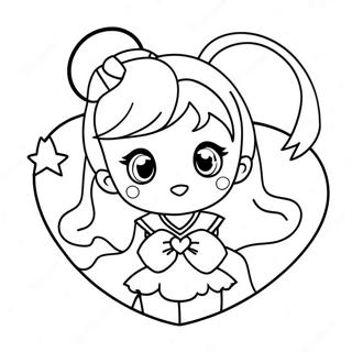 Cute Sailor Venus With Heart Accessories Coloring Page 49863-39940