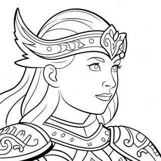 Brave Warrior Princess In Armor Coloring Page 49873-39941