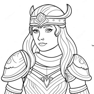 Brave Warrior Princess In Armor Coloring Page 49873-39942