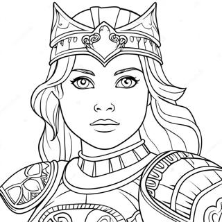 Brave Warrior Princess In Armor Coloring Page 49873-39943