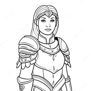 Brave Warrior Princess In Armor Coloring Page 49873-39944