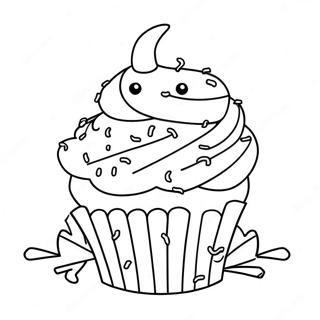 Halloween Cupcake Coloring Pages