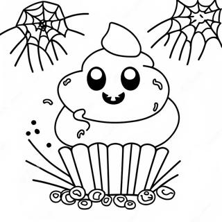 Halloween Cupcake With Spooky Sprinkles Coloring Page 49912-39970