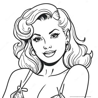 Pin Up For Adults Coloring Pages