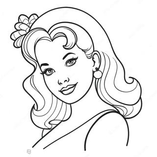 Vintage Pin Up Girl Coloring Page 49933-39988