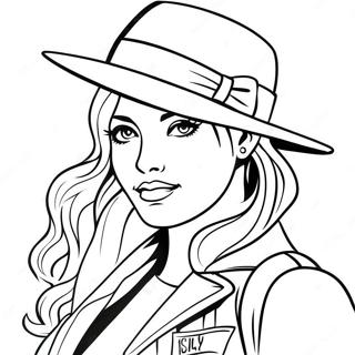 Gangster Girl With A Fedora Coloring Page 49942-39996