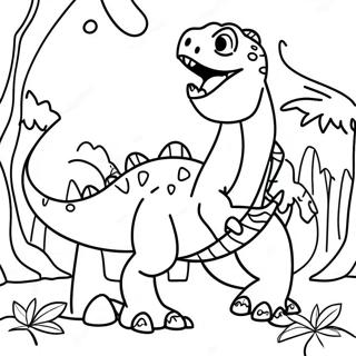 Dinosaur Fighting Coloring Pages