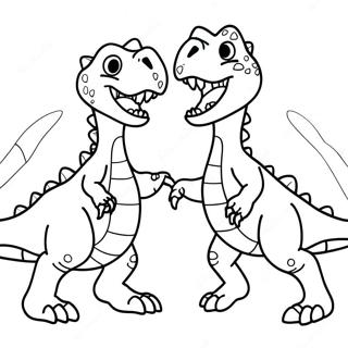 Ferocious T Rex Vs Triceratops Coloring Page 49963-40006