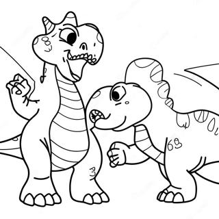 Ferocious T Rex Vs Triceratops Coloring Page 49963-40008