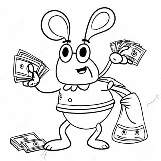 Mr Krabs With Money Coloring Page 49973-40018