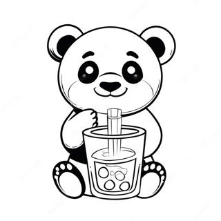 Panda Drinking Boba Coloring Page 49982-40031