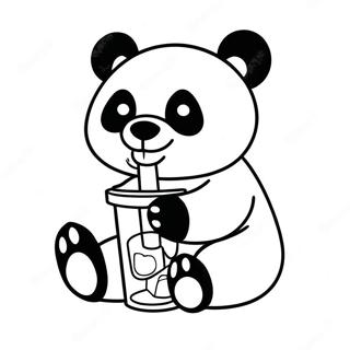 Panda Drinking Boba Coloring Page 49982-40032