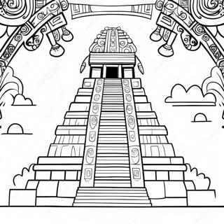 Colorful Inca Temple Coloring Page 50003-40043