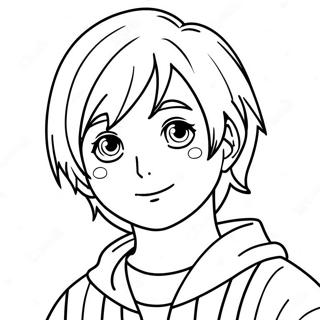 Boy Anime Character Coloring Page 50022-40055