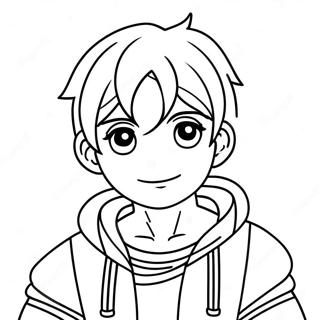 Boy Anime Character Coloring Page 50022-40056